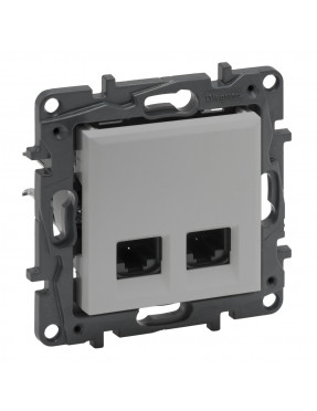 LEGRAND NILOE STEP Розетка компютерна подвійна RJ45 CAT6 FTP, Алюміній