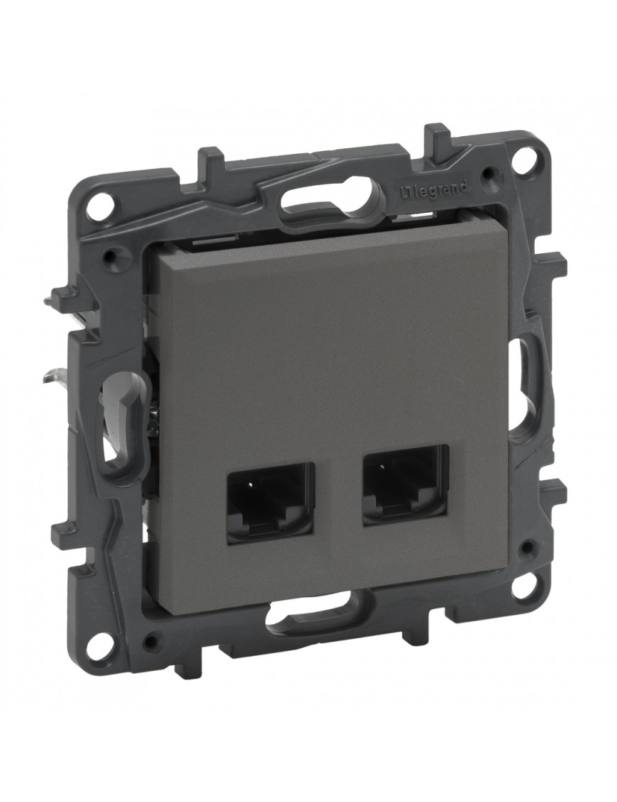 LEGRAND NILOE STEP Розетка компютерна подвійна RJ45 CAT5e UTP, Сталь