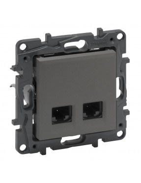 LEGRAND NILOE STEP Розетка компютерна подвійна RJ45 CAT6 FTP, Сталь