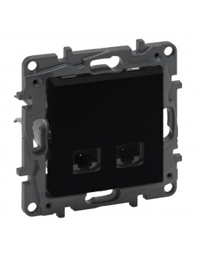 LEGRAND NILOE STEP Розетка компютерна подвійна RJ45 CAT5e UTP, Чорний