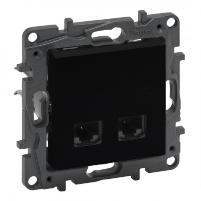 LEGRAND NILOE STEP Розетка компютерна подвійна RJ45 CAT5e UTP, Чорний