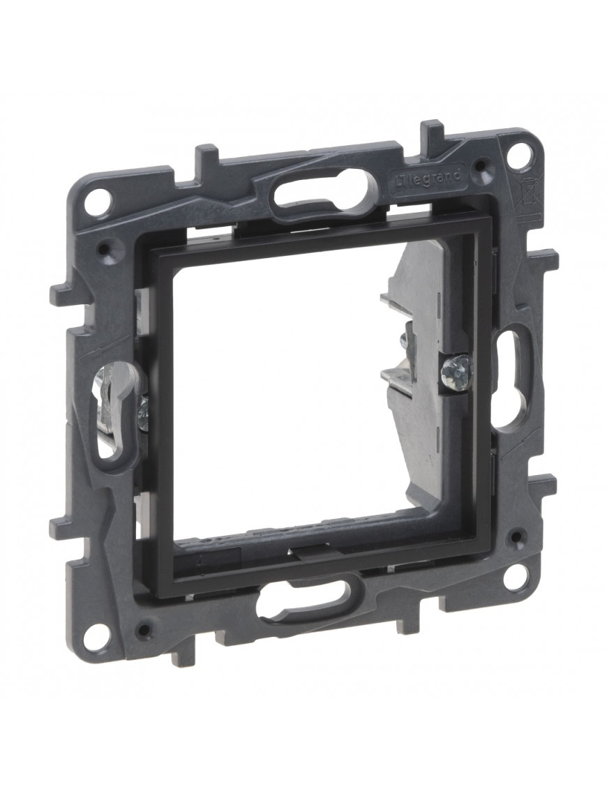LEGRAND NILOE STEP. Адаптор для встановлення механізмів 45х45мм MOSAIC, Чорний