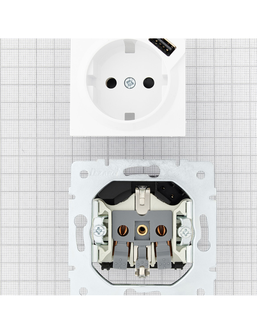 VESNA  Розетка  з заземленням + USB [10 шт/уп.]