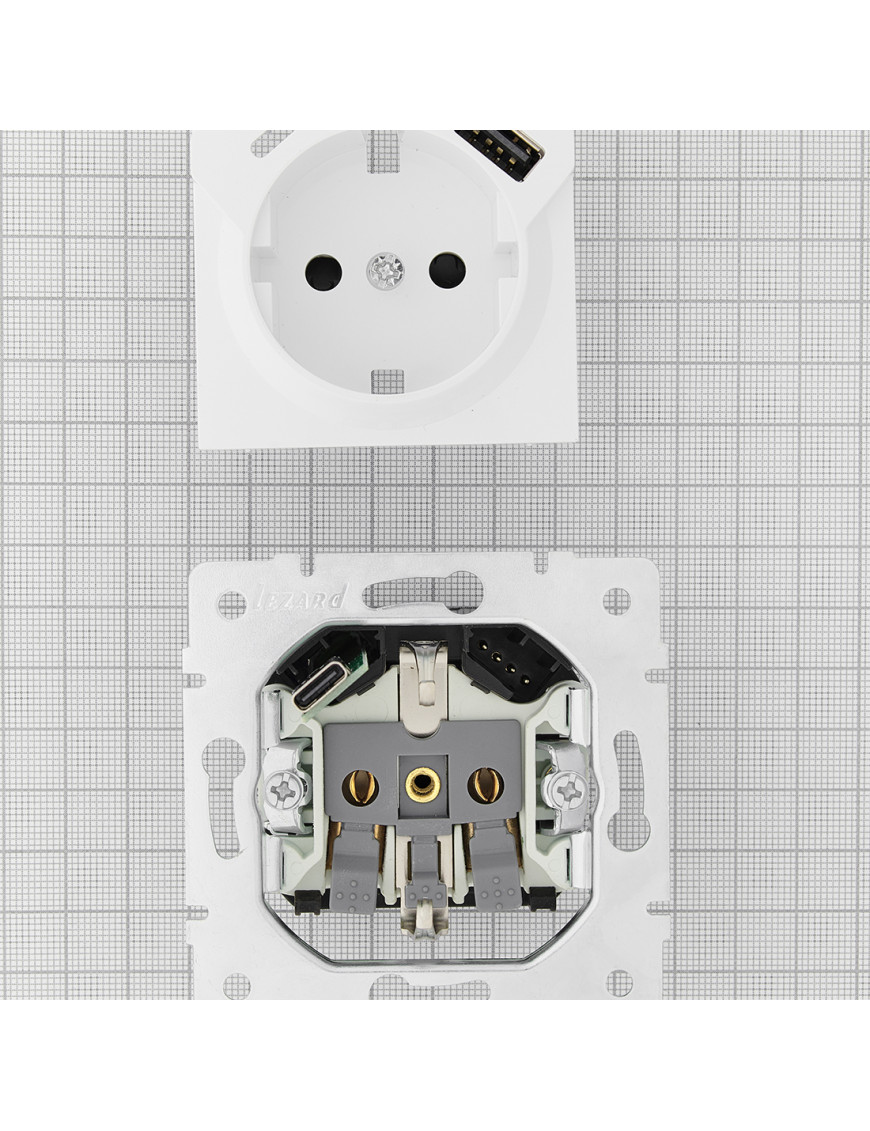 VESNA  Розетка  з заземленням + USB + TC  [10 шт/уп.]