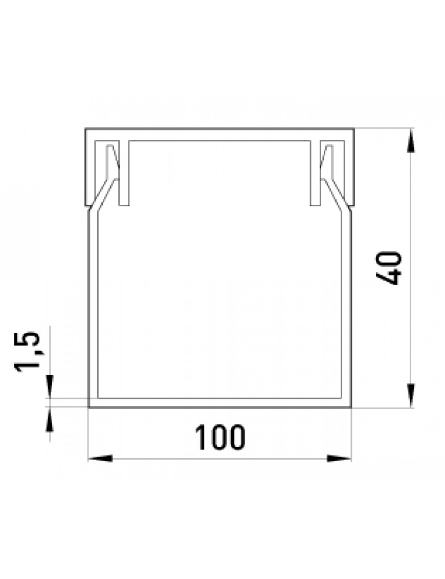 Короб пластиковий e.trunking.stand.100.40, 100х40мм, 2м Короб пластиковий e.trunking.stand.100.40, 100х40мм, 2м