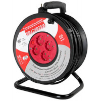 Подовжувач e.es.roll.4.50.z.b. барабанного типу, на котушці , з з/к,  50м, baby protect, провід 3х1,5кв.мм