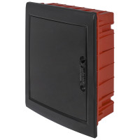 Корпус пластиковий на 24 модулів e.plbox.pro.w.24b.black вбудованний, чорний з непрозорими дверцятами IP40 Корпус пластиковий на 24 модулів e.plbox.pro.w.24b.black вбудованний, чорний з непрозорими дверцятами IP40